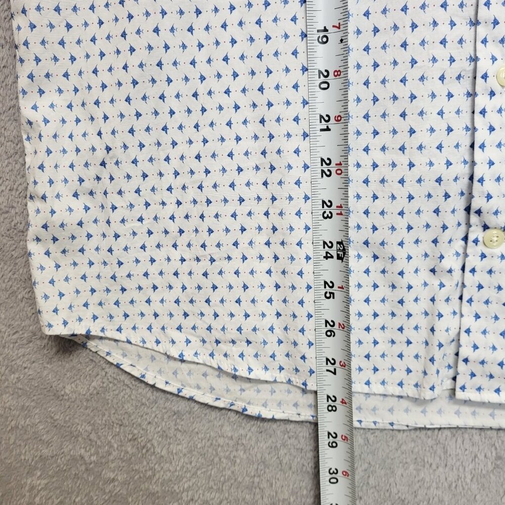 Peter Millar Shirt Mens Large Catch Of The Day Pocket Sport Button Down Preppy - Picture 5 of 10